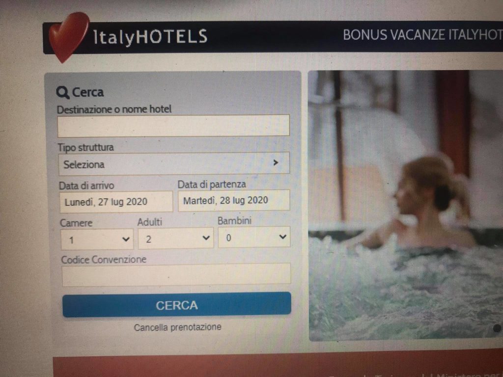 bonus vacanze hotel