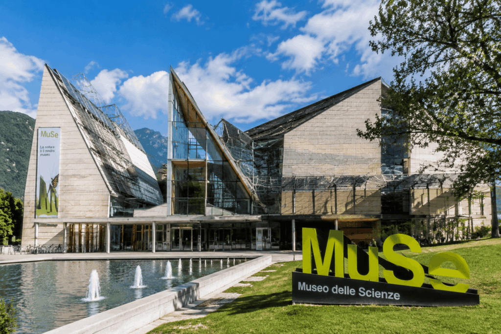Ingresso del Muse di Trento in Trentino.