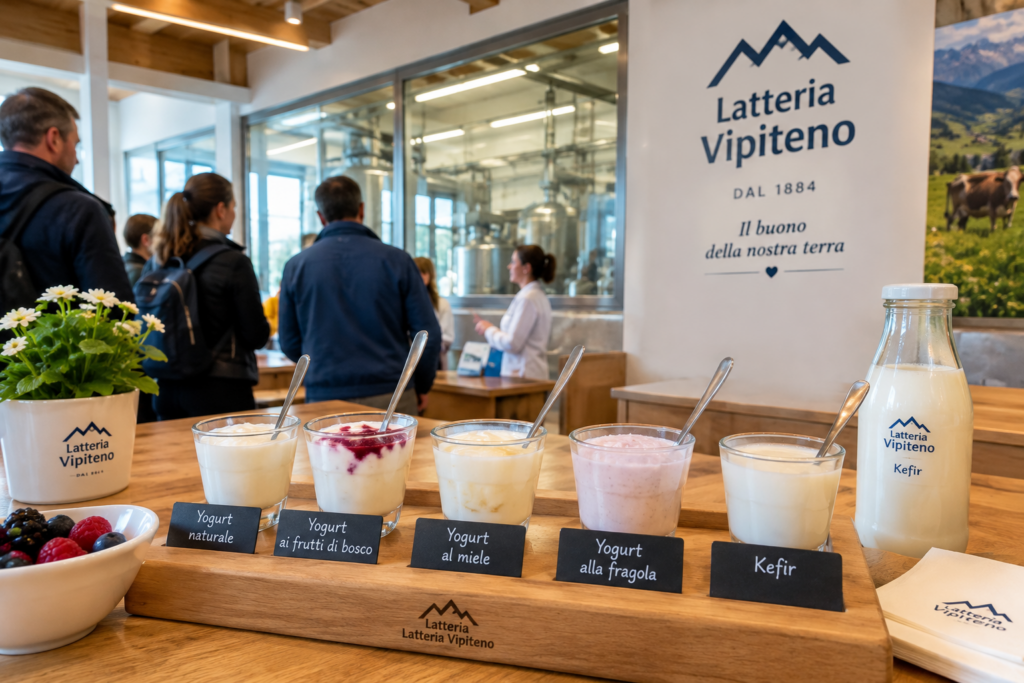 Degustazione di yogurt e kefir alla Latteria Vipiteno al termine della visita guidata